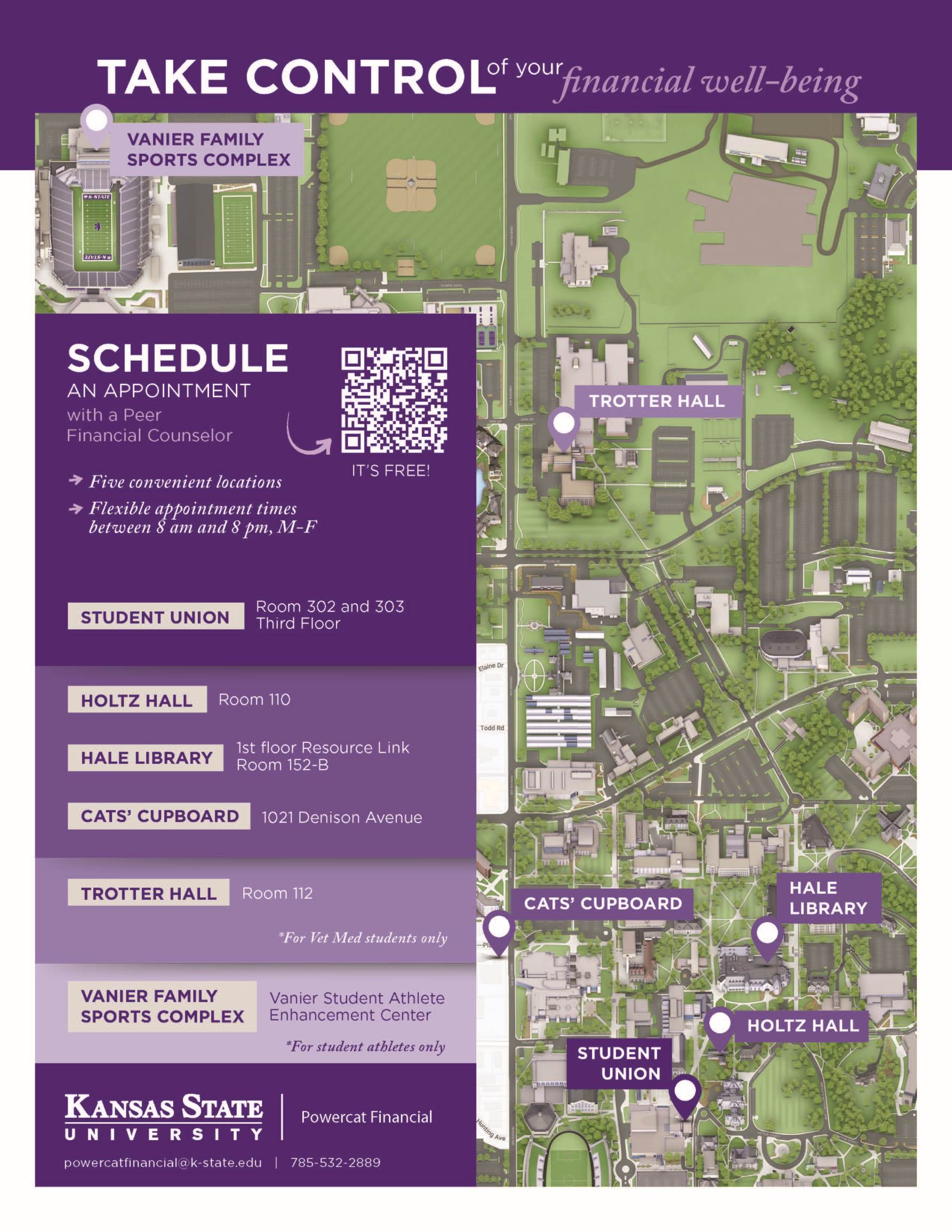 Map of appointment locations for PF